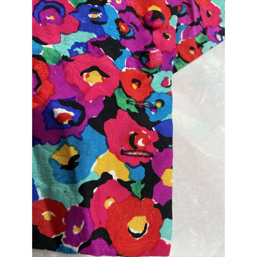 Carolyne Barton Dress Silk Floral Pink Multicolor SZ 8 ( SEE FLAWS - Picture 14 of 16